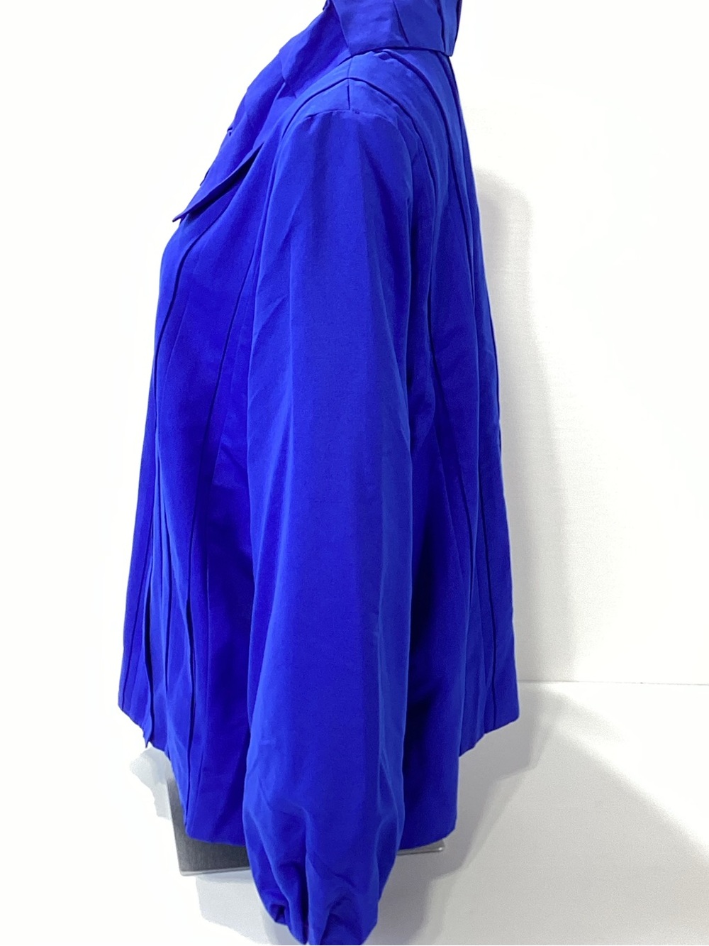 Dennis by Dennis Basso Cobalt Blue Pleated Collar Blazer Jacket XL - Picture 5 of 13